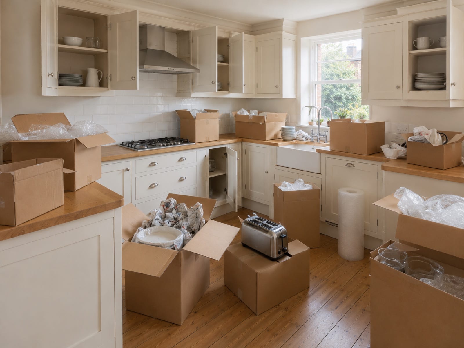 View the Kitchen pack-up before and after comparison